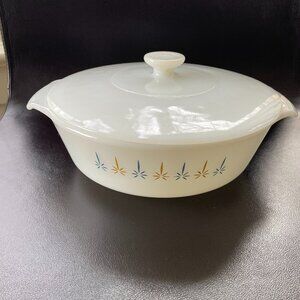 Vintage 60s MCM Anchor Hocking Fire King Casserole Dish 436 w/lid